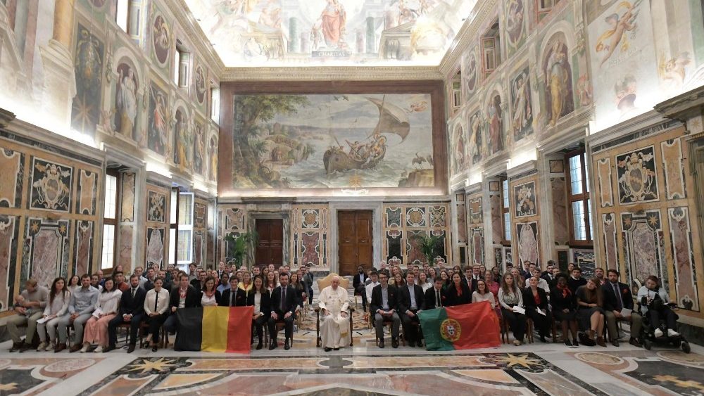A audiência na Sala Clementina, no Vaticano