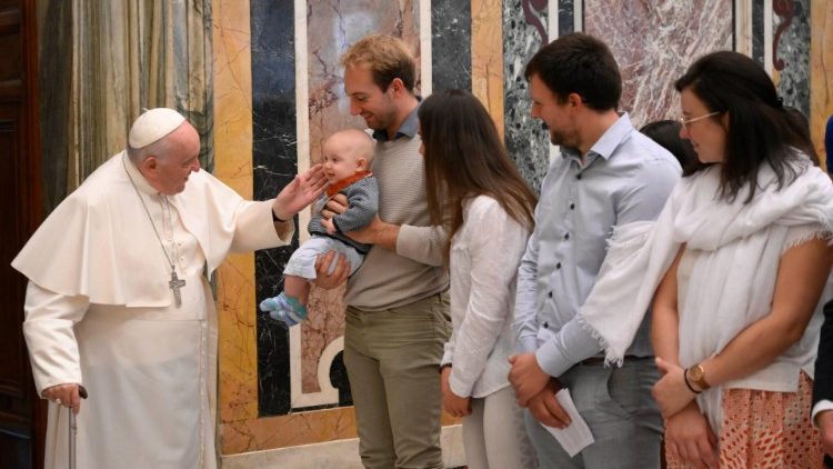 Un momento dell'udienza ai giovani in pellegrinaggio dal Belgio