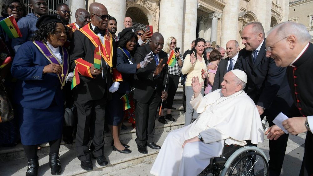 Záber z generálnej audiencie v stredu 26. októbra 2022