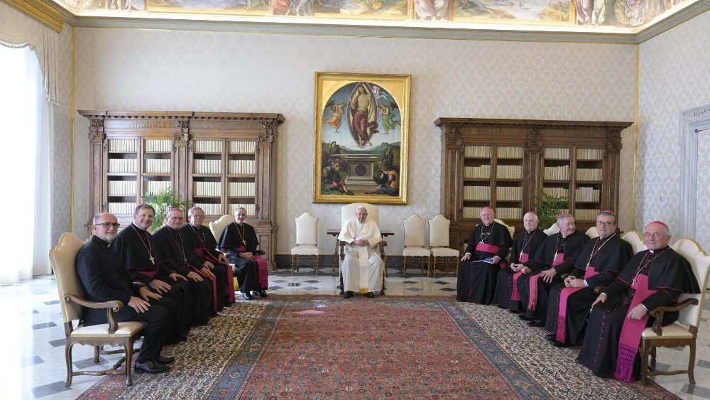 Obispos catarinenses en audiencia en visita ad limina. (Vatican Media)