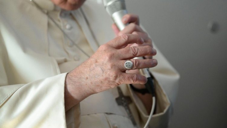 Papst Franziskus bei der Fliegenden PK