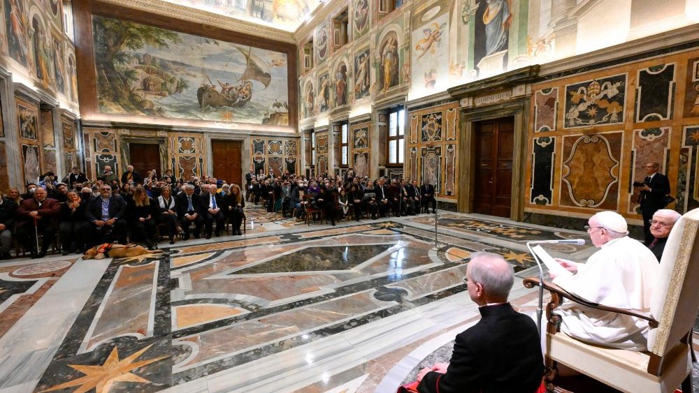 Audiência do Papa Francisco aos membros do Conselho Nacional da União Italiana de Cegos e Deficientes Visuais (Vatican Media)