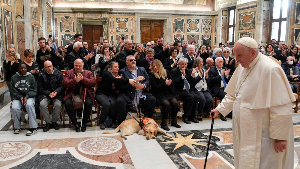 Audiência do Papa Francisco aos membros do Conselho Nacional da União Italiana de Cegos e Deficientes Visuais (Vatican Media)