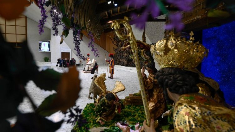 Un particolare del presepe dell'Aula Paolo VI