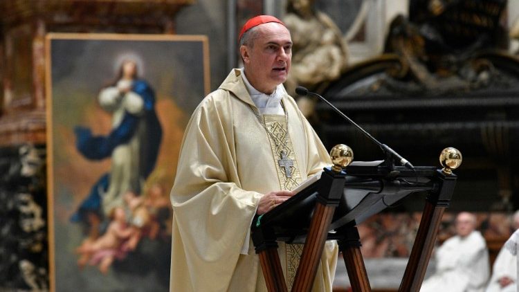 Il cardinale Mauro Gambetti durante la celebrazione