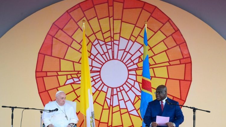 Papa na Rais wa DRC wakihutubia