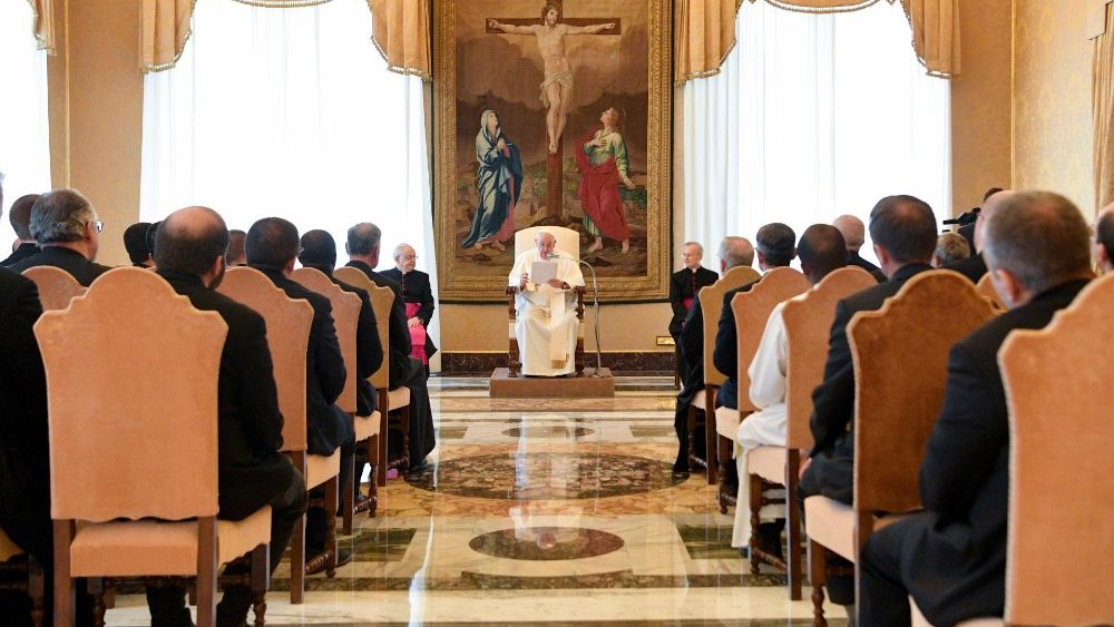 Papa Francisco no encontro com os Padres Marianos reunidos em seu Capítulo Geral 