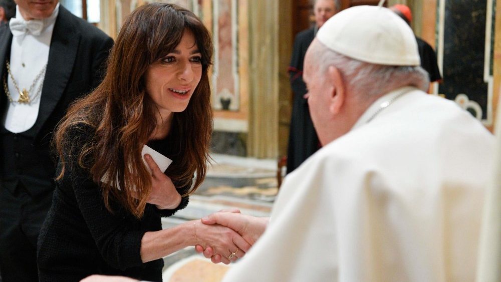 Papa Francisco com os membros da Fundação Entidade do Espetáculo