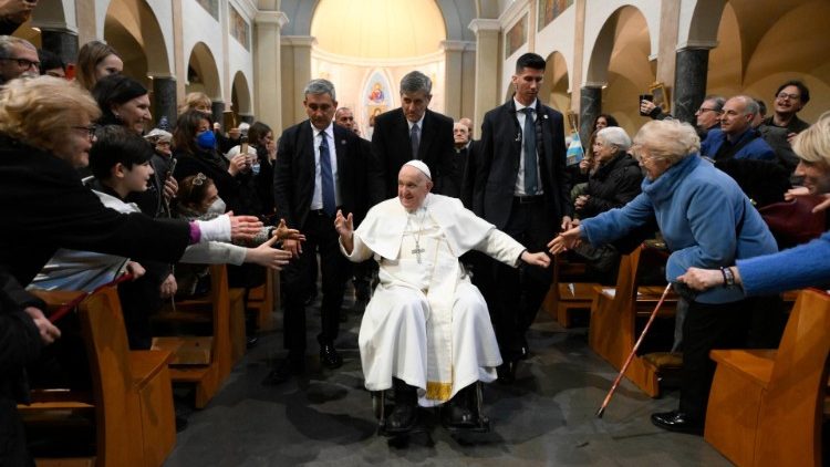 Bei der Ankunft in der Pfarrkirche