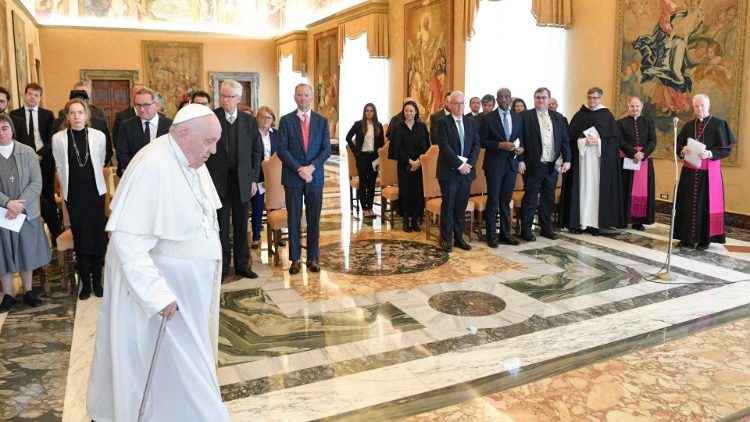 Francesco nella Sala del Concistoro