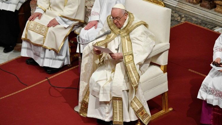 Papa Francesco nel corso dell'omelia