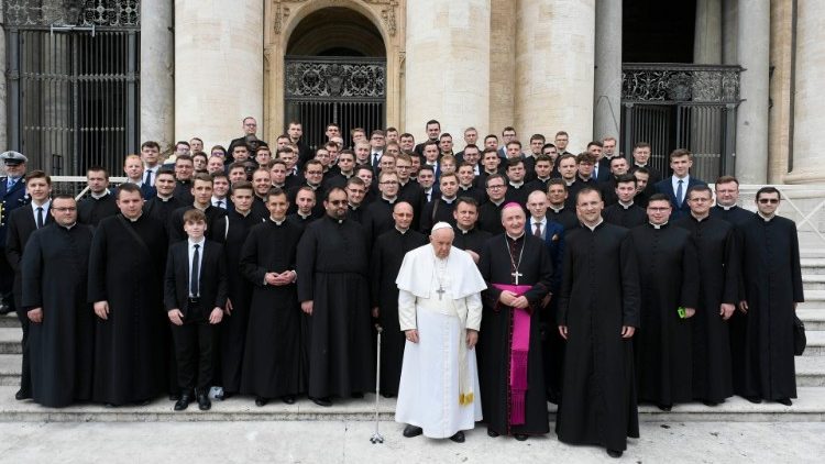 Papież Franciszek z wyższym seminarium duchownym w Tarnowie