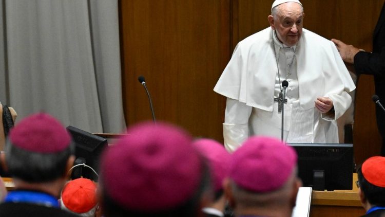 Pope Francis with members of the Italian Bishops' Conference