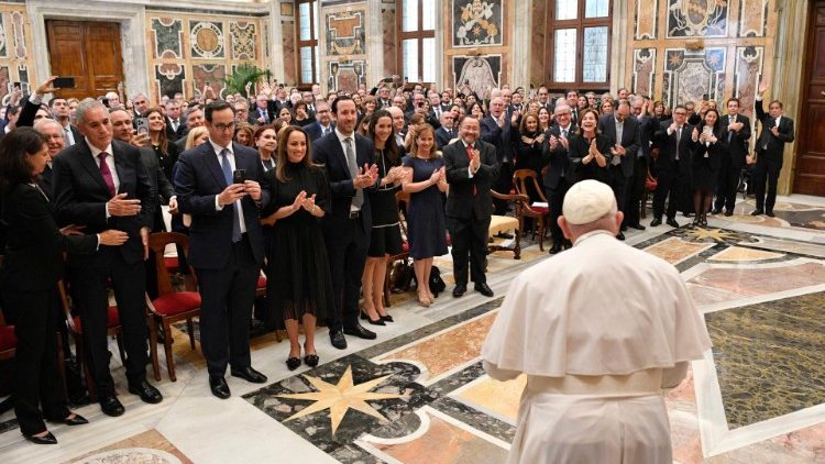 Le Pape et des entrepreneurs d'Amérique latine, le 1er juin 2023.