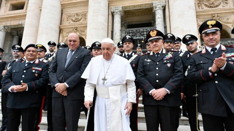 Pope Francis' encounter with Italy's Carabinieri
