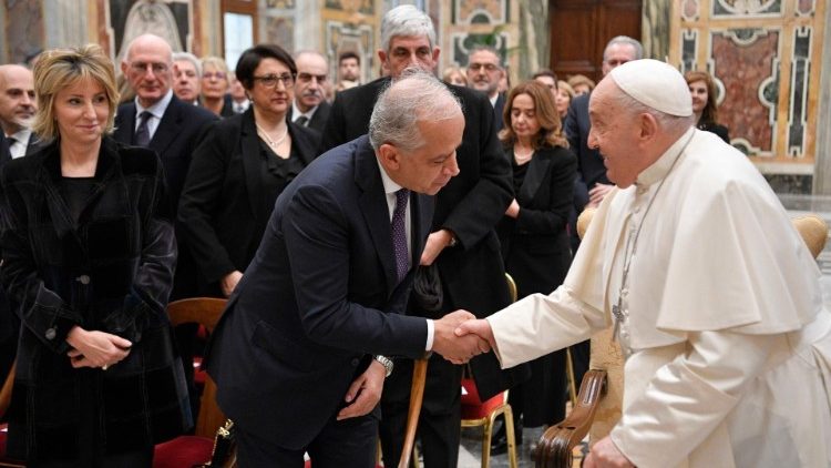 Pope meeting the Prefects of Italy in the Clementine Hall