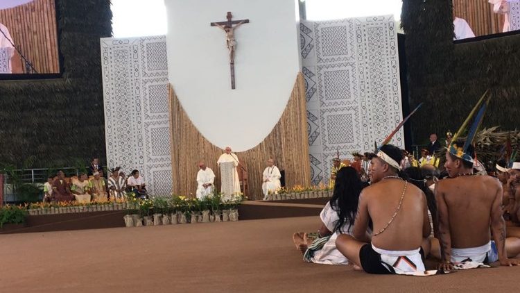 Papa Francisco no Encontro com os Povos da Amazônia