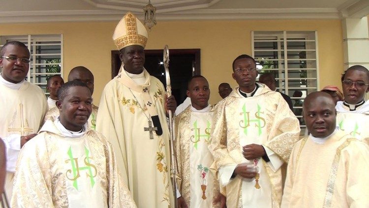   With the Mitre, Archbishop Samuel Kleda of Douala, Cameroon