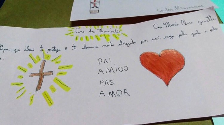 Um dos desenhos enviados ao Papa