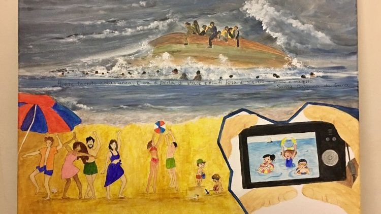  'La visione distorta dell'indifferenza', opera di Federica Iorio