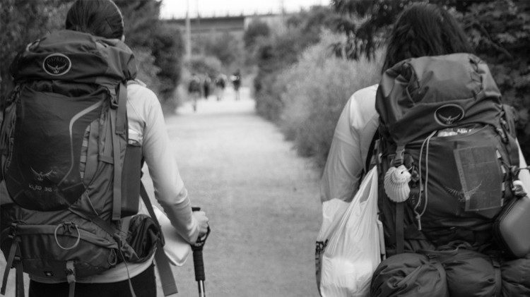 Photo d'illustration. Des pèlerins sur la route de Compostelle