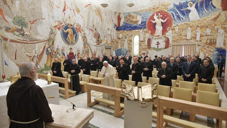 Папа падчас адвэнтавага казання айца Раньера Канталамесы