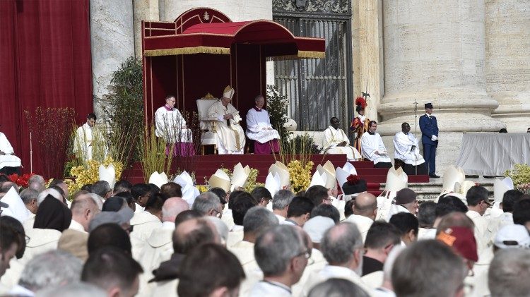 Pope Francis during the Divine Mercy Sunday Liturgy