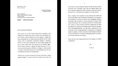 Der vollständige Brief des emeritierten Papstes 