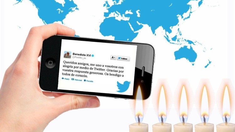Il primo tweet di Benedetto XVI nel 2012