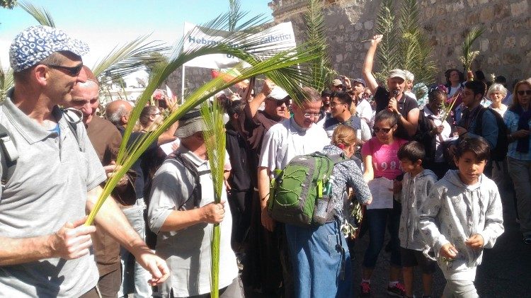 procesión Ramos Jerusalén cristianos Patton