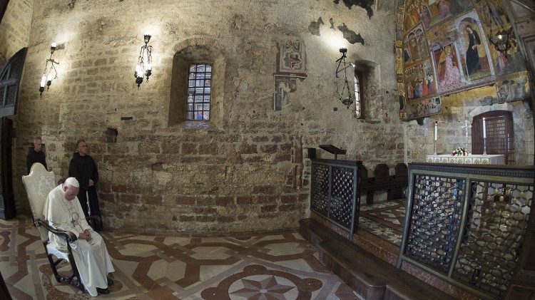 Папа падчас візіту ў Асізі ў 2016 годзе. Ілюстрацыйнае фота