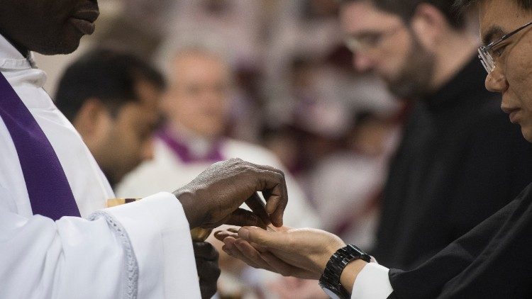 Missa com o rito da imposição das Cinzas na Basílica de Santa Sabina em 2019