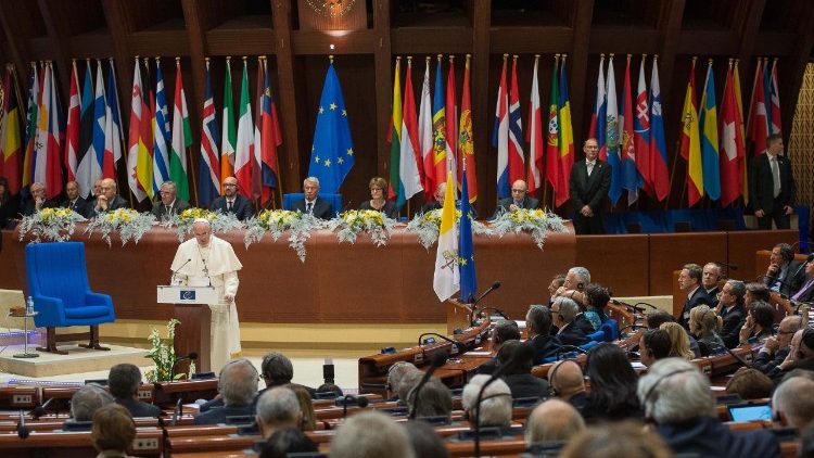 Papa Francesco al Consiglio europeo a Strasburgo