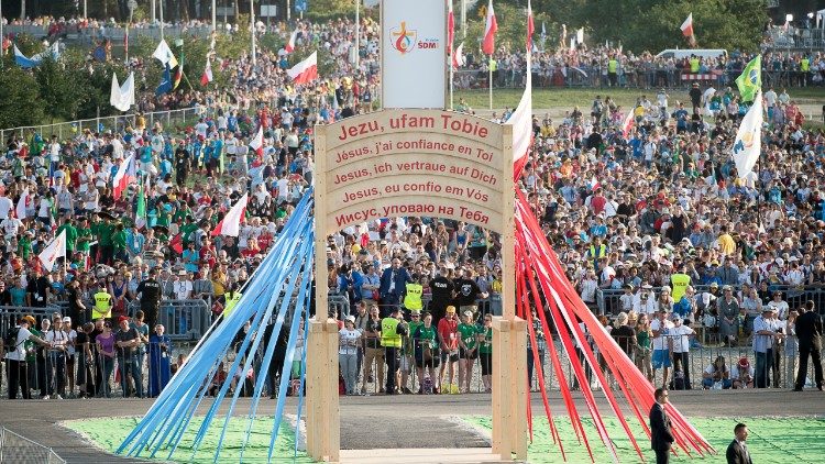 Spotkanie papieża Franciszka z młodzieżą na Campus Misericordiae koło Wieliczki w 2016