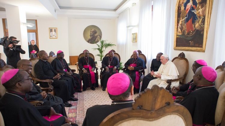 File picture of African Bishops with Pope Francis