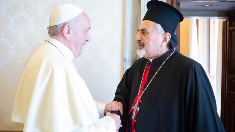 Der syrisch-katholische Patriarch Mor Ignatius Yousif III. Younan bei einer Papstaudienz - Archivbild