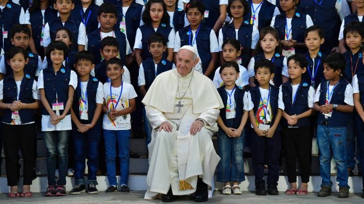 Während der Begegnung mit Bischöfen
