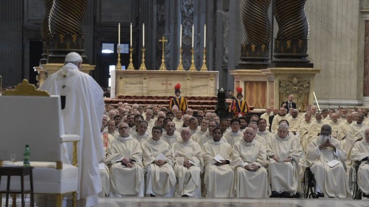 Les Missionnaires de la Miséricorde avaient déjà retrouvé le Saint-Père à Rome en avril 2018 - ici lors de la messe en la Basilique Saint-Pierre