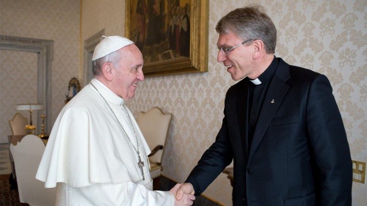 Pope Francis and World Council Churches General Secretary Rev. Olav Fykse Tveit.