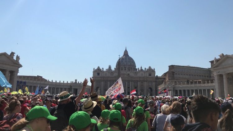 Endlich geschafft: Auf dem Petersplatz