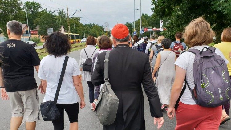 Kard. Konrad Krajewski na łódzkiej pielgrzymce na Jasną Górę