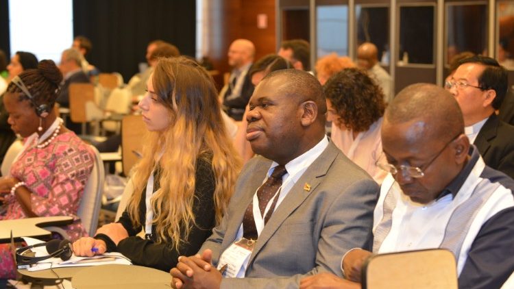 Martinho Mateus da Silva durante a conferência mundial sobre a xenofobia