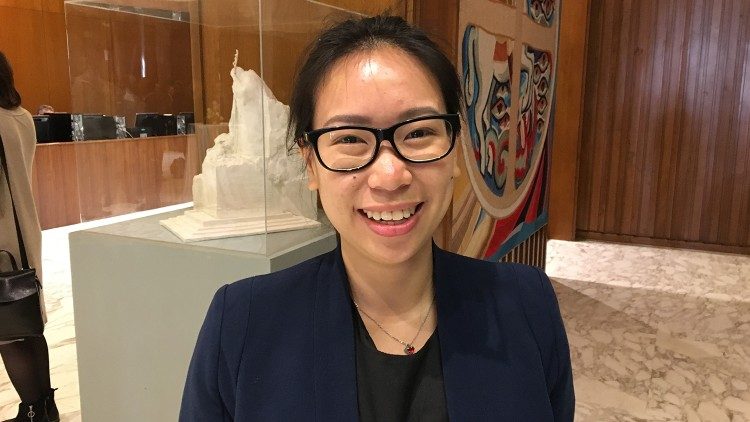 Anastasia Indrawan, a young auditor at the Synod of Bishops from Indonesia