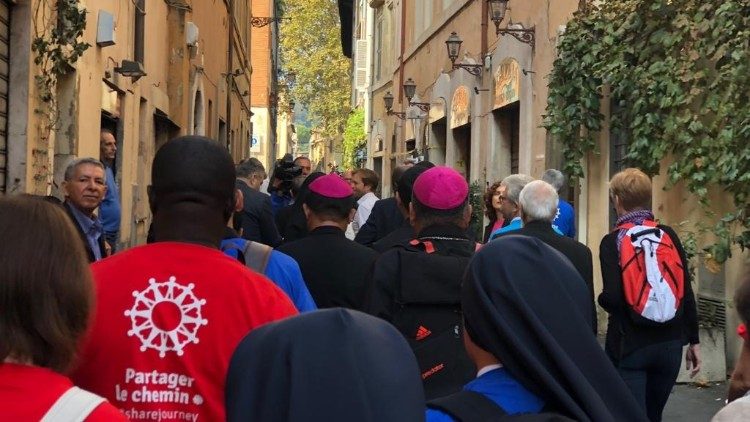 La marcia per le vie di Roma 