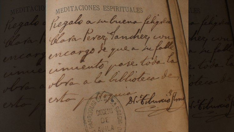 Dedica di padre Tiburcio agli esercizi spirituali