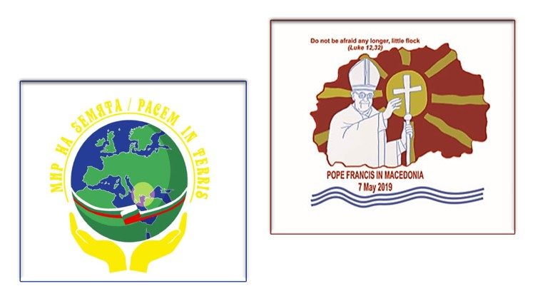Logos del viaje del Papa Francisco a Bulgaria y Antigua República Yugoslava de Macedonia.