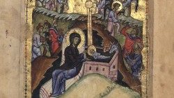 2018.12.20 BAV_Urb.gr.2_0024_fa_0020v-21r_natività, Maria, Betlemme, pastori, angeli, evangelista, iniziala, ornamenti.jpg