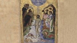 20190113_vangelo di domenica_BAV_Urb.gr.2_0113_fa_0109v-110r_battesimo nel Giordano, Gesù Cristo, Giovanni Battista_tu sei il Figlio mio, l’amato.jpg