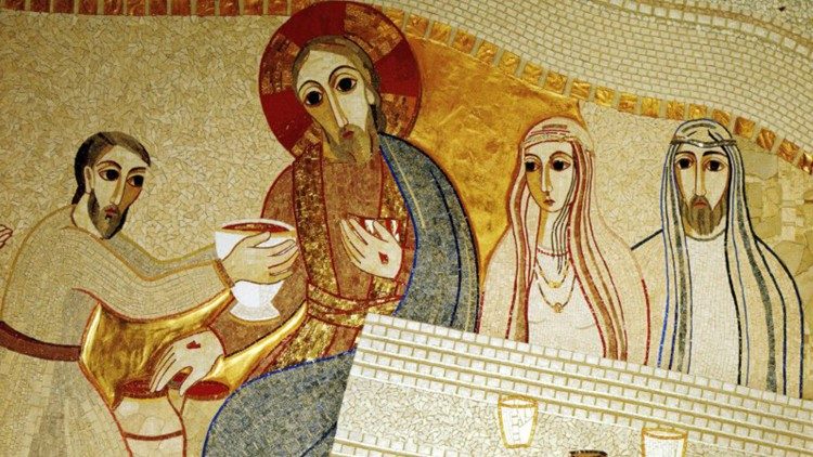 Noces de Cana mosaïque de Rupnik