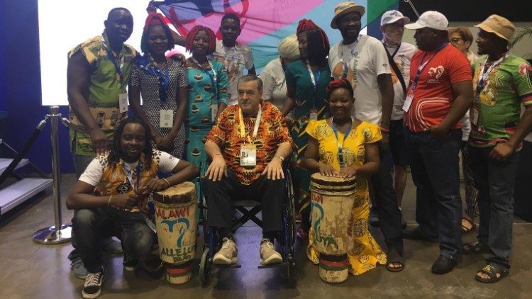 Alleluya Band Malawi poses in Panama